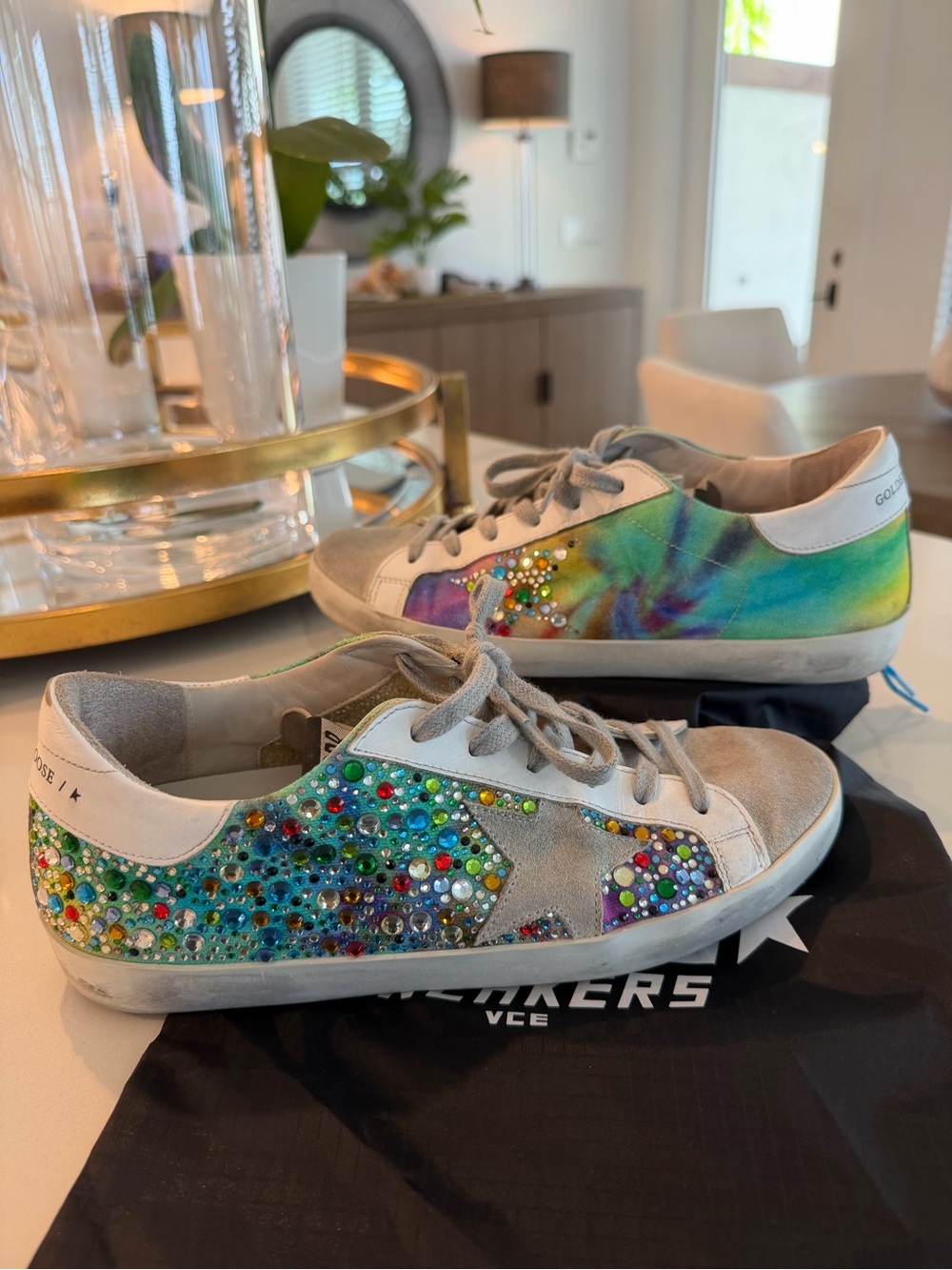 Golden Goose Tie-Dye Gemstone-Embellished Low-Top Sneakers - Picture 3 of 6